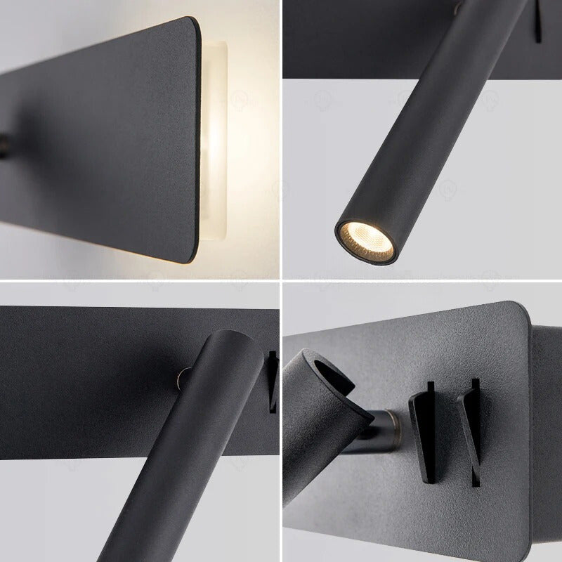 Lampe de Chevet avec Liseuse en Métal – Bras Ajustable