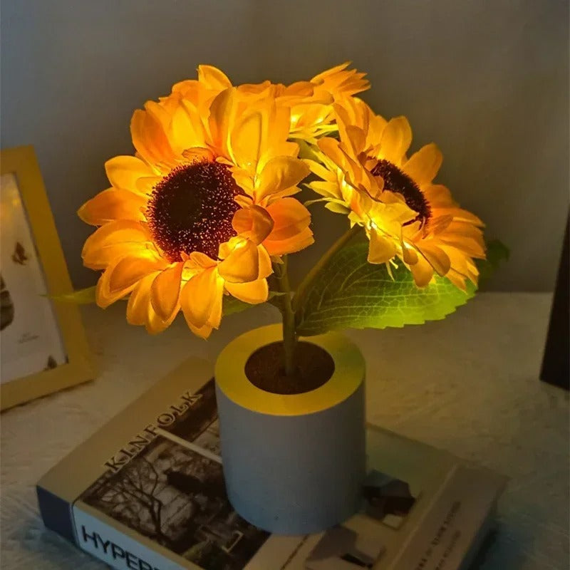 Lampe de Chevet Tournesol Rechargeable – Lumière Douce