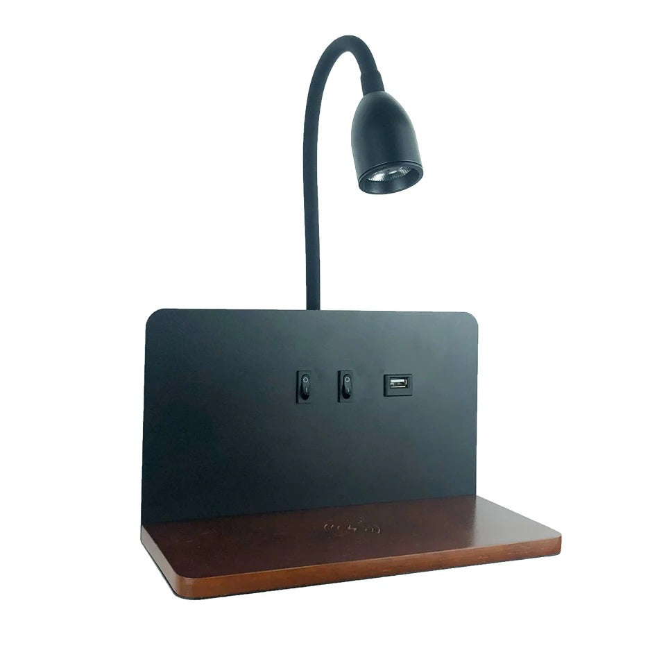 Lampe de Chevet Liseuse avec Recharge Sans Fil et USB
